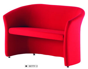 DIVANO 2 POSTI TESSUTO COL.ROSSO