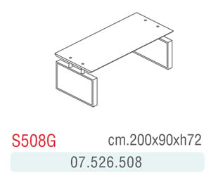 SCRIVANIA ACERO GAMBE METALLO S508G 200X90X72