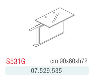ALLUNGO SCRIVANIA CRISTALLO S531G 90X60X72H