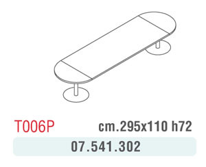 TAVOLO RIUNIONE C/ALLUNGHI COL.NOCE CM295X110X72H