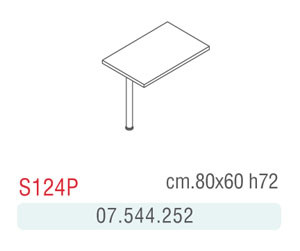 ESTENSIONE COMPLANARE TOP ACERO CM80X60X72H