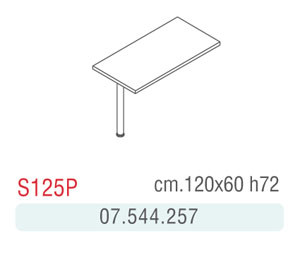 ESTENSIONE COMPLANARE TOP ACERO GAMBA ALLUM.CM120X60X72H