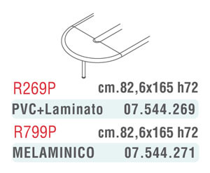 TERMINALE PER TAVOLI PROF. 80 TOP ACERO PVC