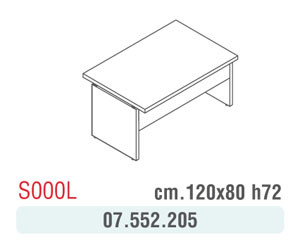 SCRIVANIA NOCE S000L 120X80X72H