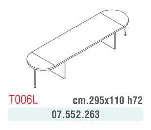 TAVOLO RIUNIONE NOCE C/ALLUNGHI CENERE T006L 295X110X72H