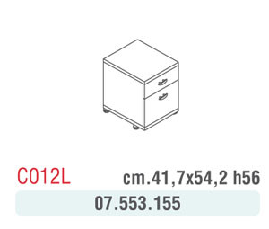 CASSETTIERA P.CARTELLE NOCE C/RUOTE C012OXNO 41,7X54,2X56H
