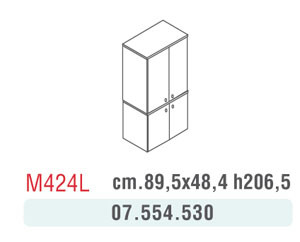 MOBILE ALTO CENERE C/ANTE NOCE M424L 89,5X48,4X206,5H