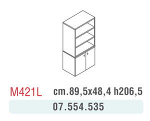 MOBILE ALTO CENERE C/ANTE BASSE NOCE M421L 89,5X48,4X206,5H