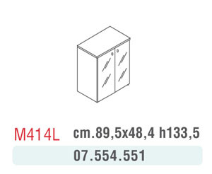 MOBILE MEDIO CENERE C/ANTE VETRO M414L 89,5X48,4X133,5