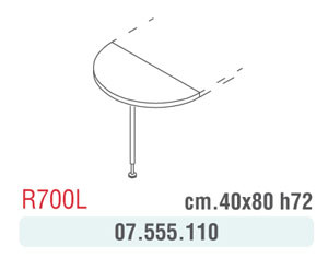 ALLUNGO PER SCRIVANIA CENERE R700L 40X80X72H