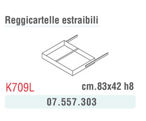 REGGICARTELLE ESTRAIBILE ALLUMINIO K709L 83X42X8H