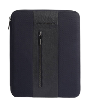 PB5483BR2/BLU PORTABLOCCO IN TESSUTO RECICLATO E PELLE