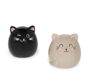 SAP0001 SALT & PEPPER - CERAMIC SALT AND PEPPER SET - KITTY
