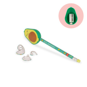 PSAVOKIT1 PENCIL SHARPENER W/ERASER - LET'S AVOCUDDLe AVOCADO.