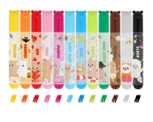 TDM0001 SET OF 12 MARKERS - TEDDY FRIENDS - TEDDY BEAR